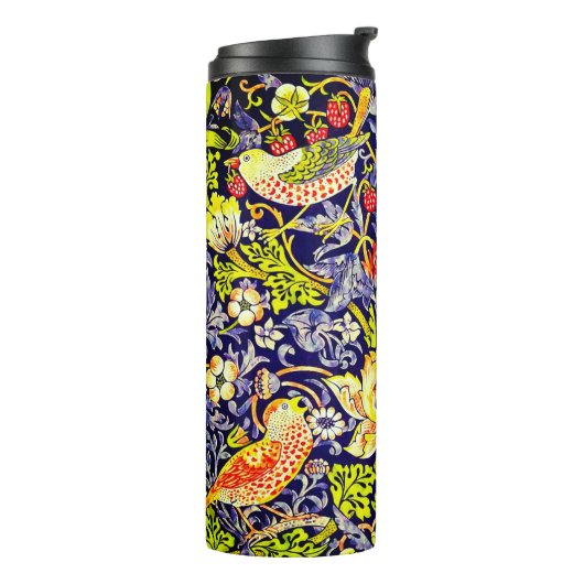 Strawberry Thief Birds William Morris Thermosbecher (Nach links gedreht)