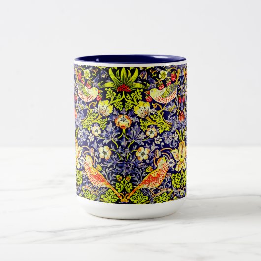 Strawberry Thief Birds William Morris Zweifarbige Tasse (Mittel)