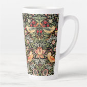 Strawberry Thief Black background William Morris Milchtasse (Rechts)