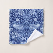 Strawberry Thief Blue Monotone, William Morris Badhandtuch Set (Waschlappen)