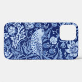 Strawberry Thief Blue Monotone, William Morris Case-Mate iPhone Hülle (Rückseite (Horizontal))