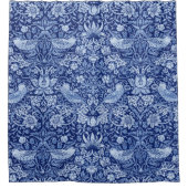 Strawberry Thief Blue Monotone, William Morris Duschvorhang (Vorderseite)