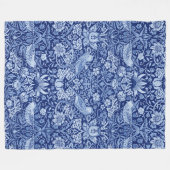 Strawberry Thief Blue Monotone, William Morris Fleecedecke (Vorderseite (Horizontal))