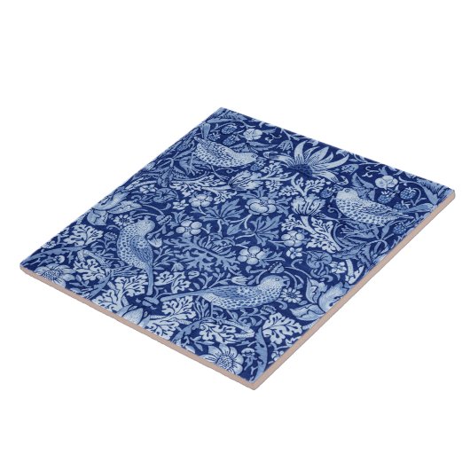 Strawberry Thief Blue Monotone, William Morris Fliese (Seite)