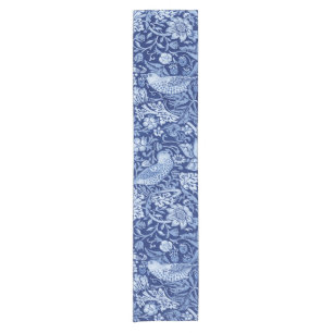 Strawberry Thief Blue Monotone, William Morris Kurzer Tischläufer