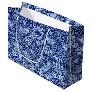 Strawberry Thief Blue Monotone, William Morris Lar Große Geschenktüte