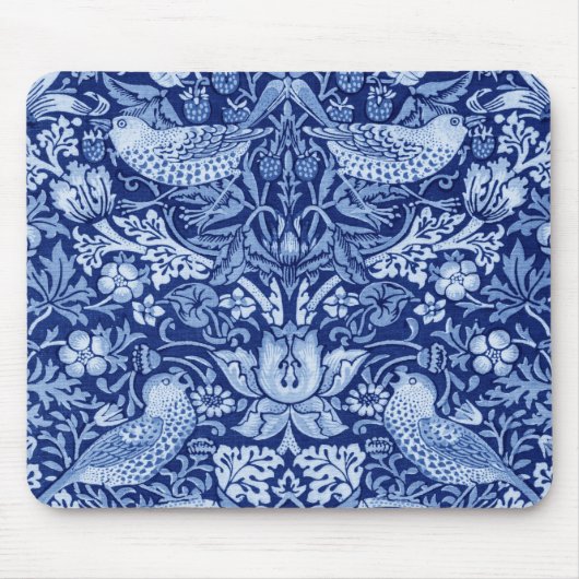 Strawberry Thief Blue Monotone, William Morris Mousepad (Vorne)