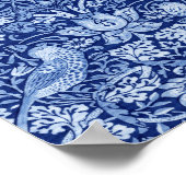 Strawberry Thief Blue Monotone, William Morris Poster (Ecke)