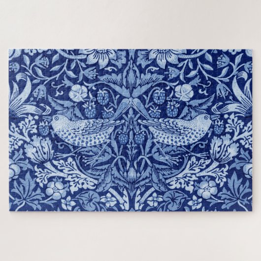 Strawberry Thief Blue Monotone, William Morris Puzzle (Horizontal)