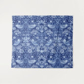 Strawberry Thief Blue Monotone, William Morris Wandteppich (Vorderseite (Horizontal))