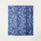 Strawberry Thief Blue Monotone, William Morris Wandteppich (Vorderseite)