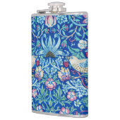 Strawberry Thief Blue, William Morris Flask Flachmann (Links)