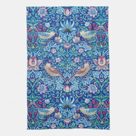 Strawberry Thief Blue, William Morris Kitchen Towe Geschirrtuch (Vertikal)