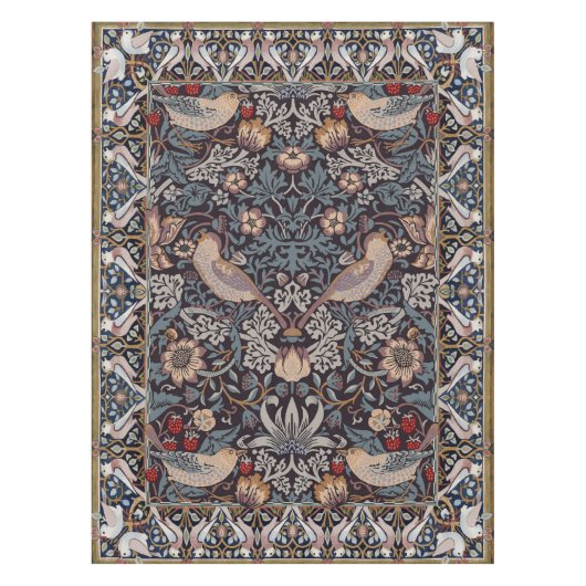 Strawberry Thief Blue William Morris Pattern Tischdecke (Vorderseite)