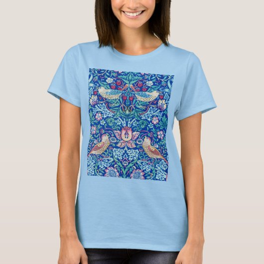 Strawberry Thief Blue, William Morris T-Shirt (Vorderseite)