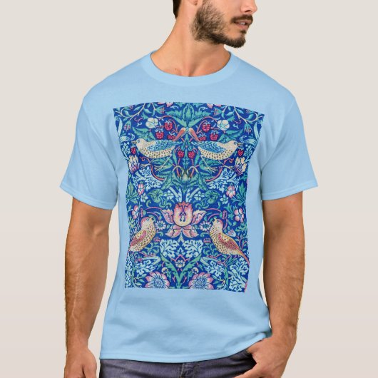 Strawberry Thief Blue, William Morris T-Shirt (Vorderseite)