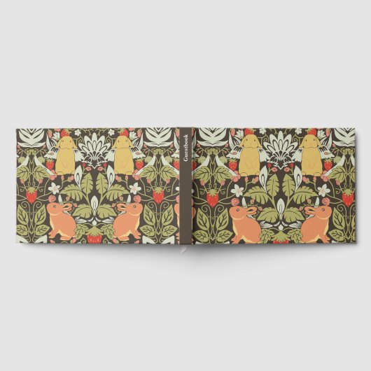 Strawberry thief Bunnies pattern Gästebuch (Voll)