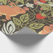 Strawberry thief Bunnies pattern Geschenkpapier (Ecke)