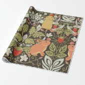 Strawberry thief Bunnies pattern Geschenkpapier (Ungerollt)