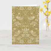 Strawberry Thief Gold, William Morris Karte (Gelbe Blume)