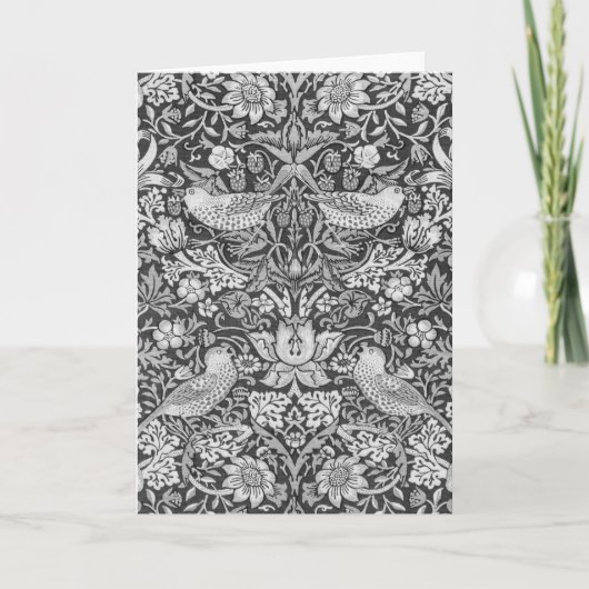 Strawberry Thief Gray, William Morris Karte (Vorderseite)