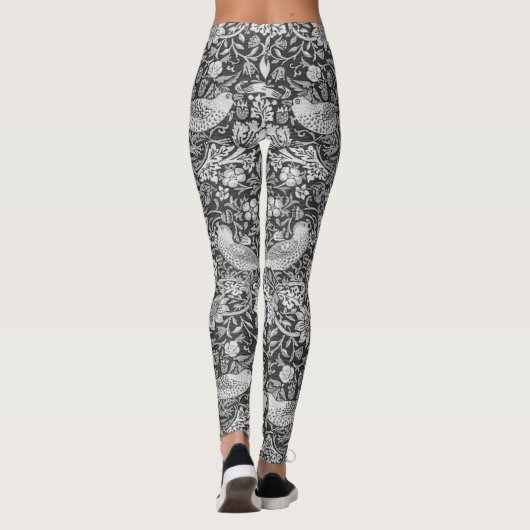 Strawberry Thief Gray, William Morris Leggings (Rückseite)