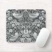 Strawberry Thief Gray, William Morris Mousepad (Mit Mouse)
