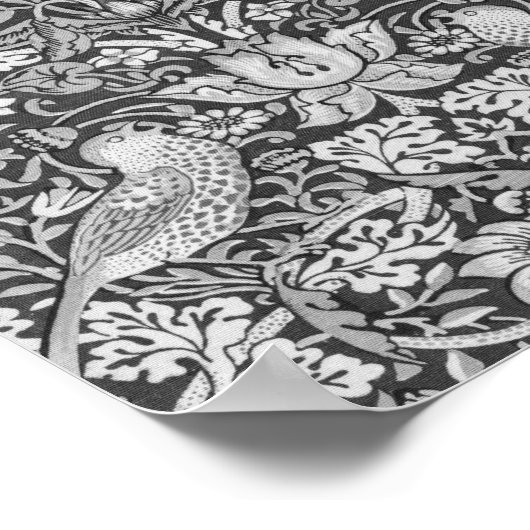 Strawberry Thief Gray, William Morris Poster (Ecke)