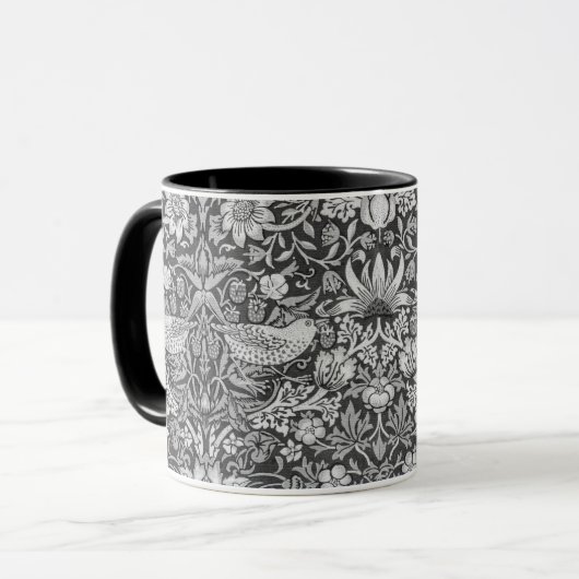 Strawberry Thief Gray, William Morris Tasse (Vorderseite Links)