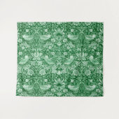 Strawberry Thief Green, William Morris Wandteppich (Vorderseite (Horizontal))