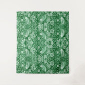 Strawberry Thief Green, William Morris Wandteppich (Vorderseite)