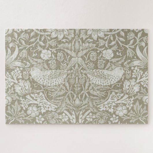 Strawberry Thief Ivory, William Morris Puzzle (Horizontal)