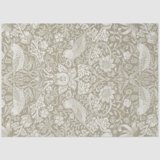 Strawberry Thief Ivory, William Morris Seidenpapier (Vorderseite)