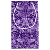 Strawberry Thief Lila, William Morris Kleine Geschenktüte (Rückseite)