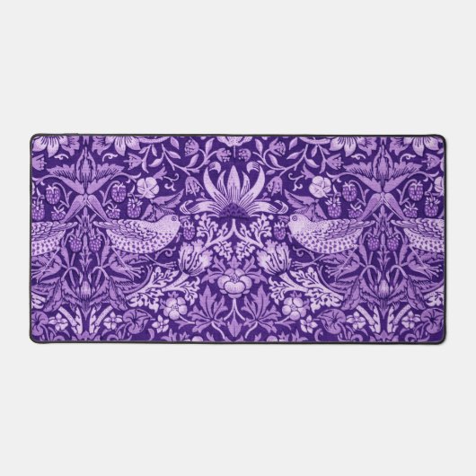 Strawberry Thief Lila, William Morris Schreibtischunterlage (Vorderseite)