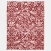 Strawberry Thief Maroon, William Morris Fleecedecke (Vorderseite)