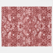 Strawberry Thief Maroon, William Morris Fleecedecke (Vorderseite (Horizontal))