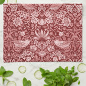 Strawberry Thief Maroon, William Morris Geschirrtuch (Gefaltet)