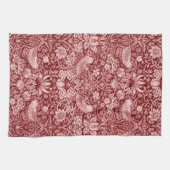 Strawberry Thief Maroon, William Morris Geschirrtuch (Horizontal)