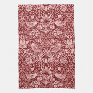Strawberry Thief Maroon, William Morris Geschirrtuch