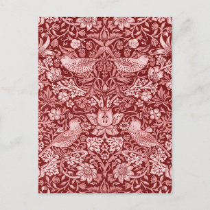 Strawberry Thief Maroon, William Morris Postkarte