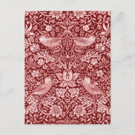 Strawberry Thief Maroon, William Morris Postkarte (Vorderseite)