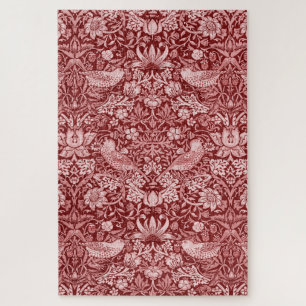 Strawberry Thief Maroon, William Morris Puzzle
