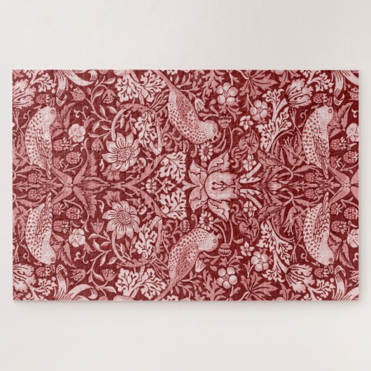 Strawberry Thief Maroon, William Morris Puzzle (Horizontal)