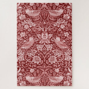 Strawberry Thief Maroon, William Morris Puzzle