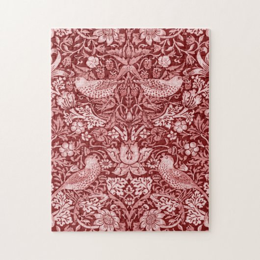 Strawberry Thief Maroon, William Morris Puzzle (Vertikal)