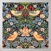 Strawberry Thief Pattern Poster von William Morris (Vorne)