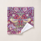 Strawberry Thief Red, William Morris Badhandtuch Set (Waschlappen)