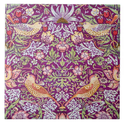 Strawberry Thief Red, William Morris Fliese (Vorderseite)