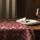 Strawberry Thief Red William Morris Floral Pattern Tischdecke